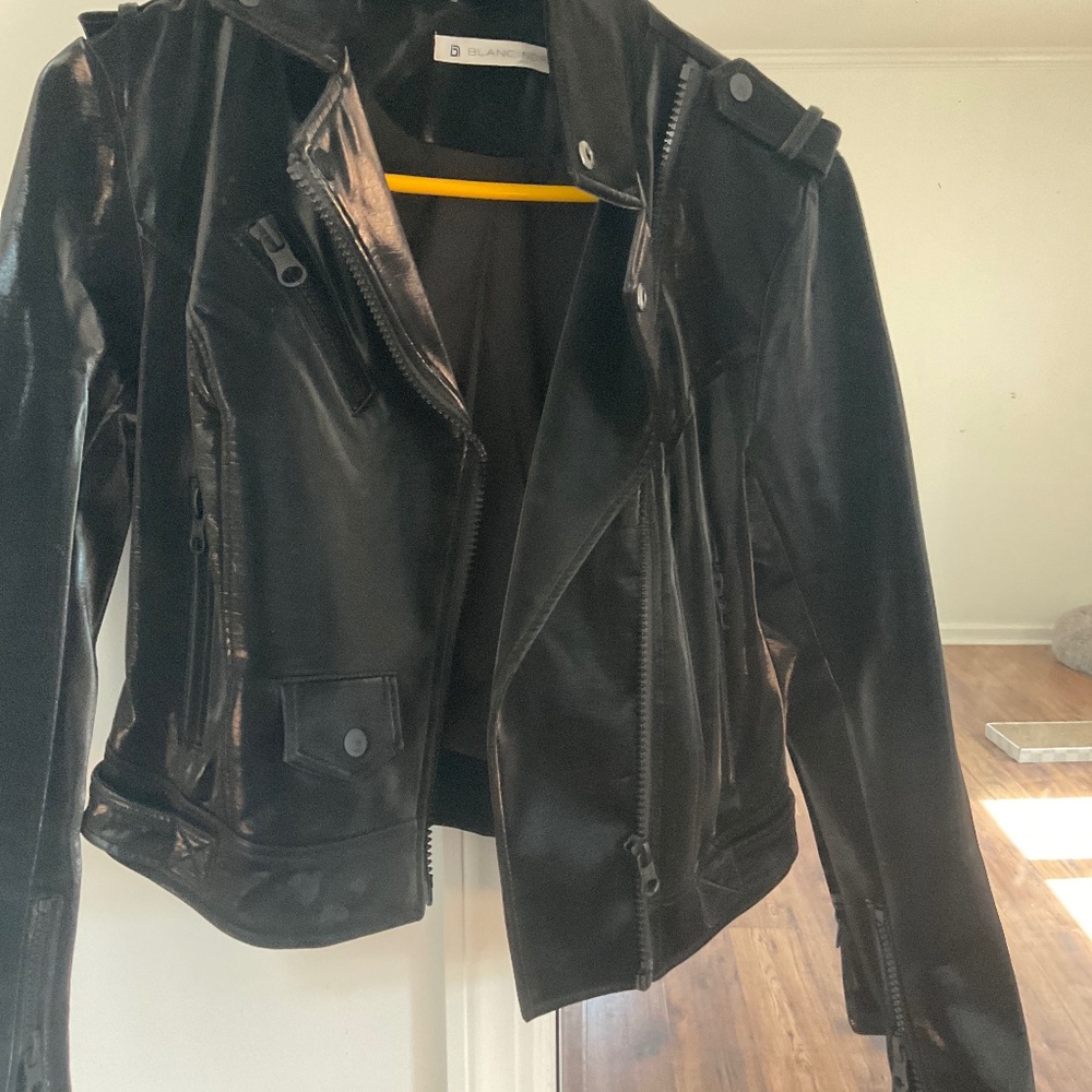 BLANC NOIR  BLACK MOTOR CYCLE JACKET  SMALL